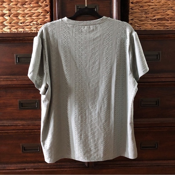 Green stretch knit blouse in size XL - Picture 3 of 8